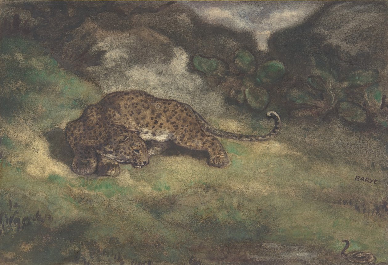 Leopard and Serpent, 1810-75 by Antoine Louis Barye