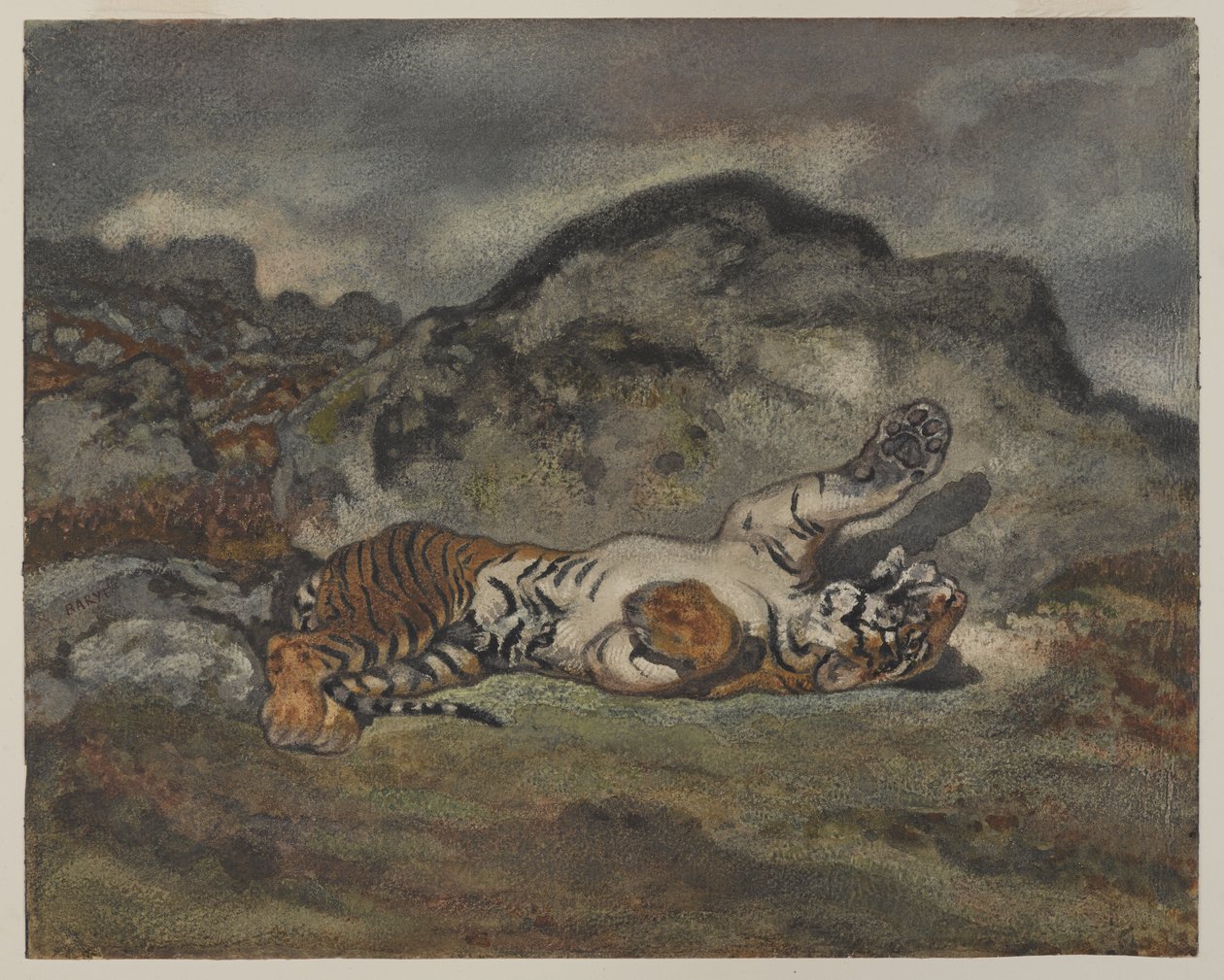 Rolling Tiger, c.1840 by Antoine Louis Barye