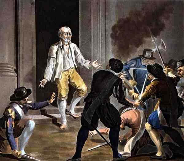 The Death of Gaspard de Coligny, engraved by Jean Baptiste Morret by Antoine Louis Francois (after) Sergent Marceau