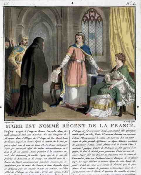 Abbot Suger (1082-1152) is Named as Regent of France by Antoine Louis Francois Sergent-Marceau