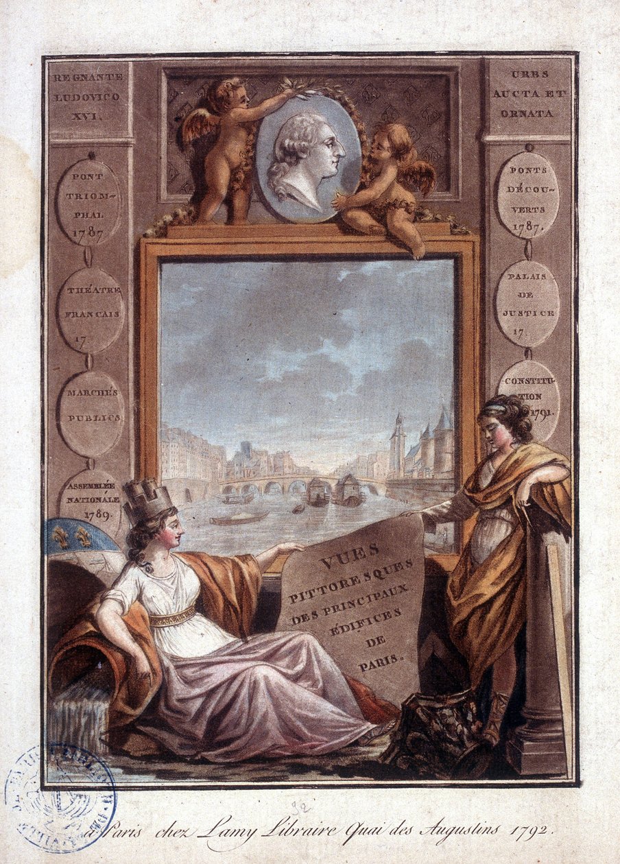 Paris seen from Lamy, librairie quai des Augustins by Antoine Louis Francois Sergent Marceau