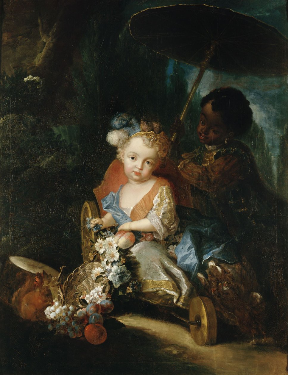 Prince Friedrich Ludwig in a Garden Cart by Antoine Pesne