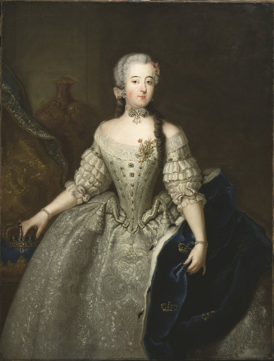 Louise Ulrique de Prusse, reine de Suede et Finlande - Portrait of Louisa Ulrika of Prussia (1720-1782), Queen of Sweden, by Pesne, Antoine (1683-1757). Oil on canvas. Dimension : 145x110 cm. Nationalmuseum Stockholm by Antoine Pesne