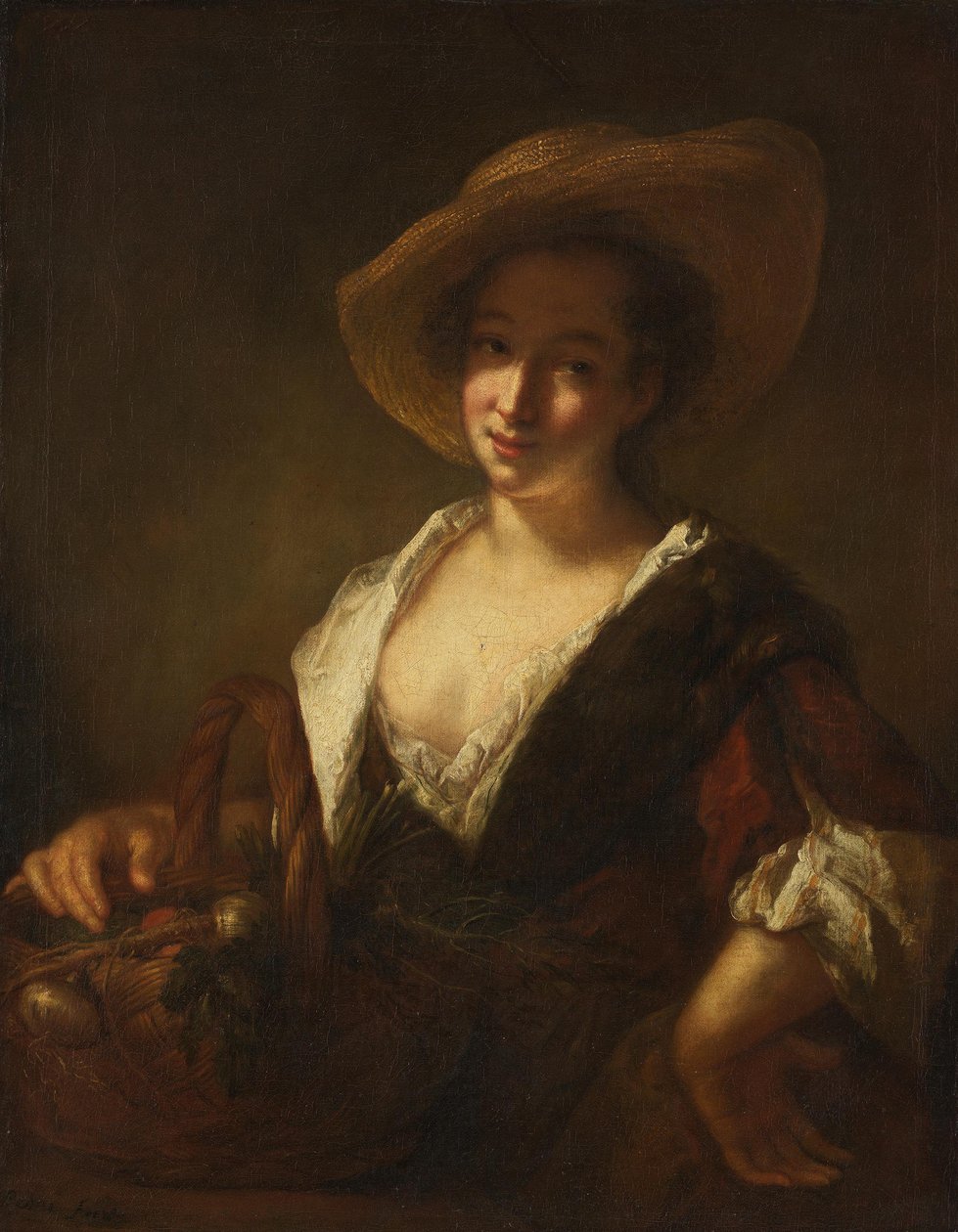 Girl with a Vegetable Basket by Antoine Pesne