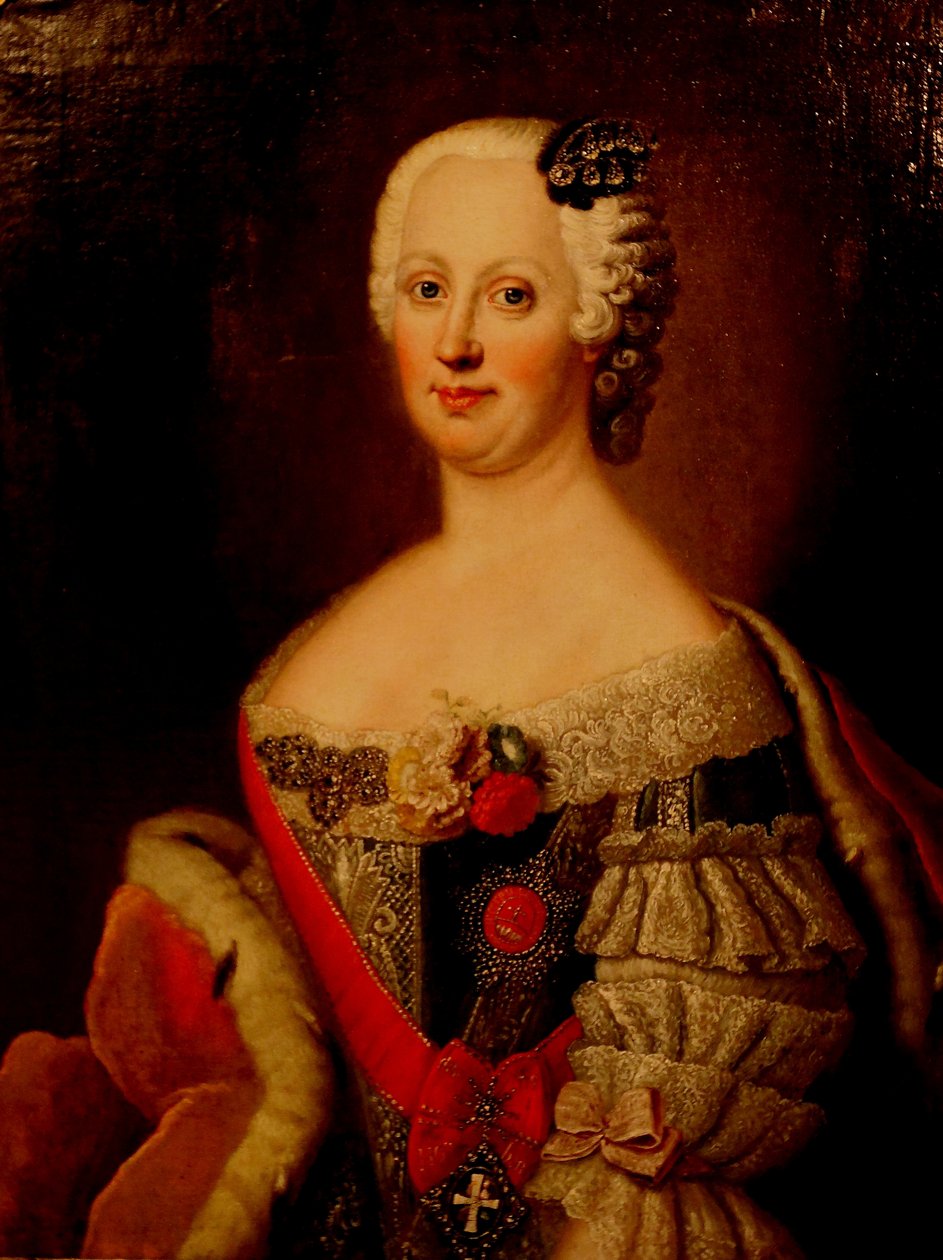 Portrait of Johanna-Elizabeth, Electress of Anhalt-Zerbst, Mother of Catherine II by Antoine Pesne