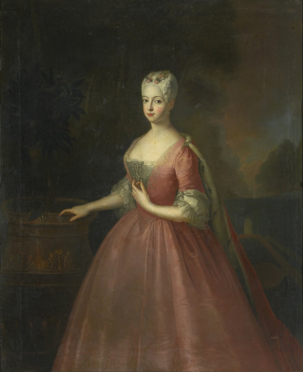 Portrait of Princess Friederike Luise of Prussia, Margravine of Brandenburg-Ansbach by Antoine Pesne School