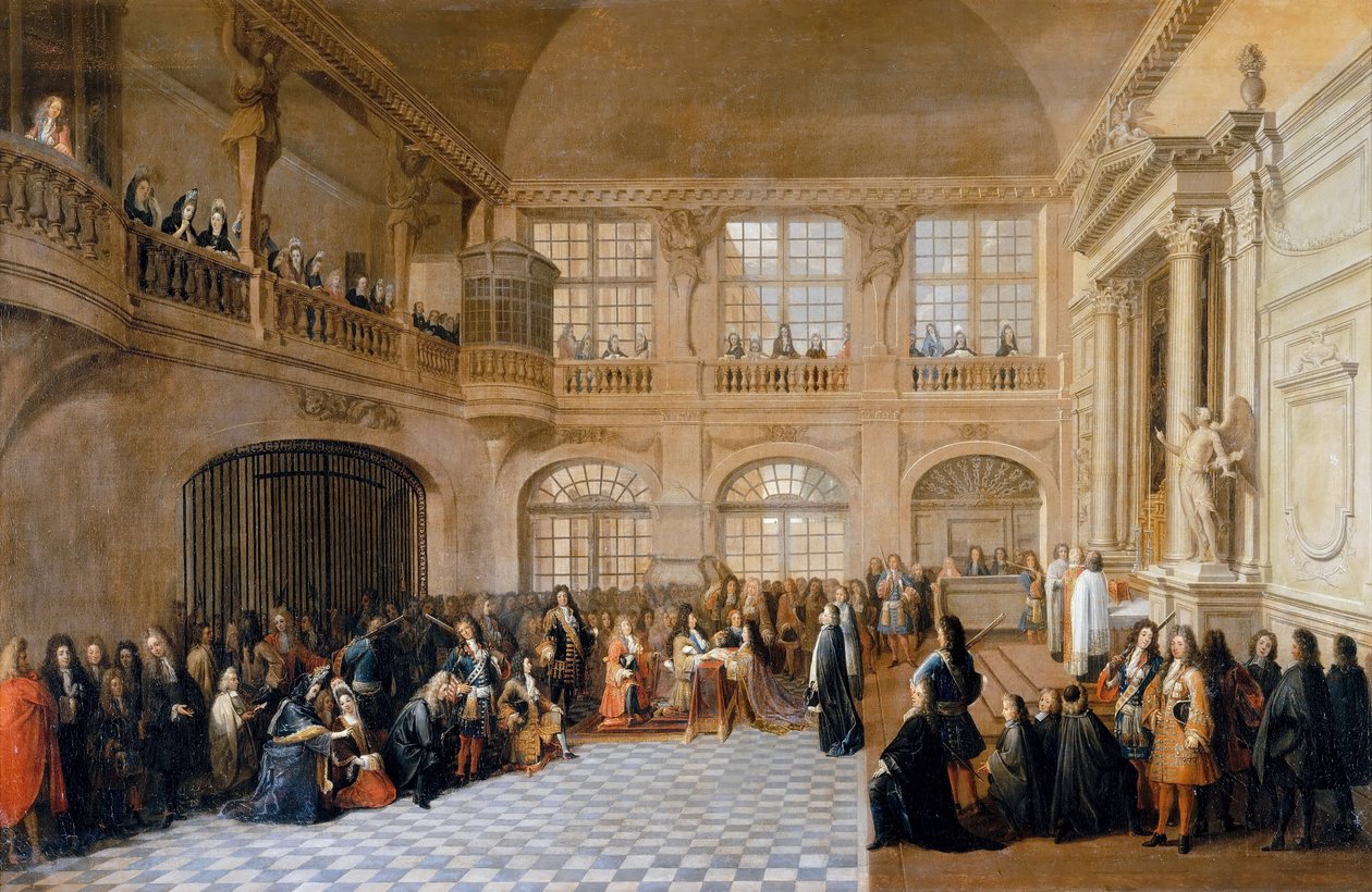 Louis XIV Receiving the Oath of the Marquis De Dangeau, Grand Master of the Order of Saint Lazare by Antoine Pezey