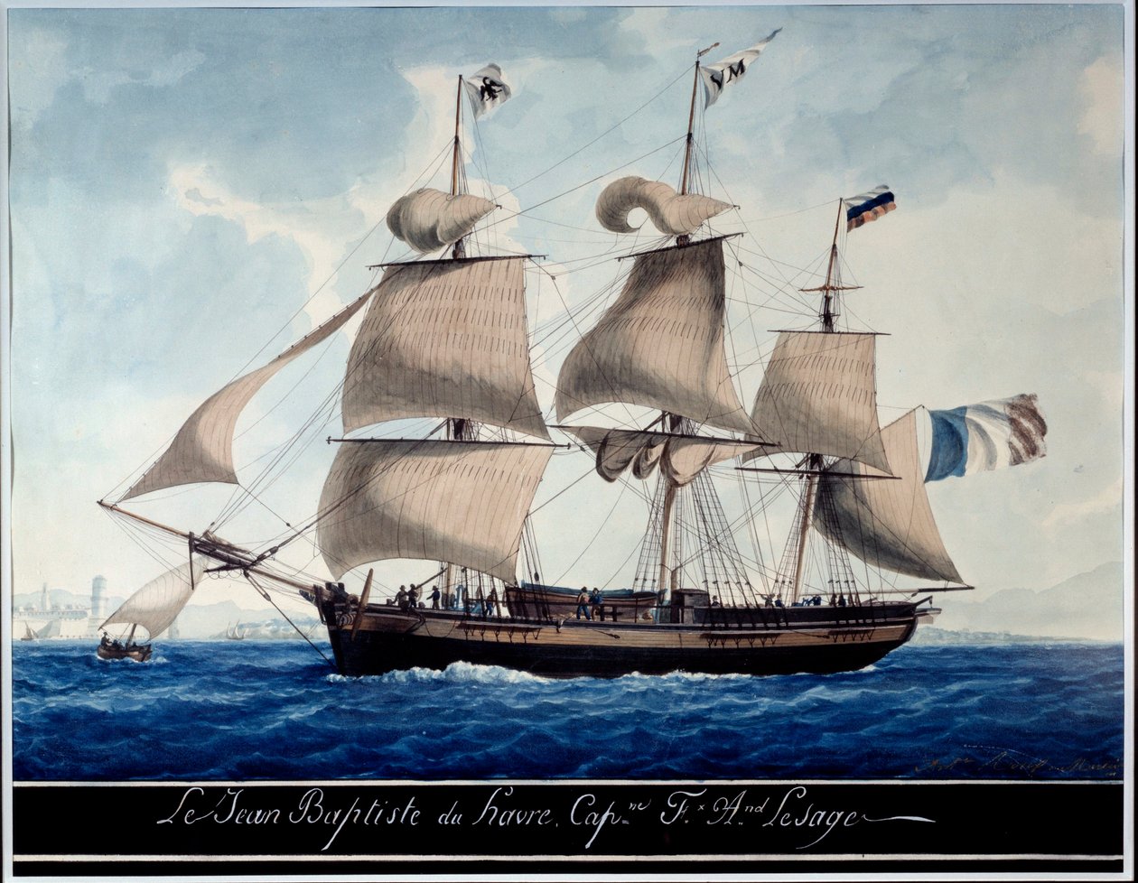 Le Jean - Baptiste du Havre, in the Harbor of Marseille by Antoine Roux