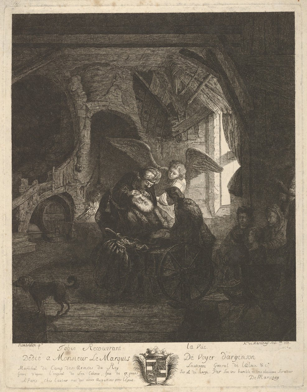 Tobias Returning Sight to His Father, 1755 by Antoine de Marcenay Ghuy