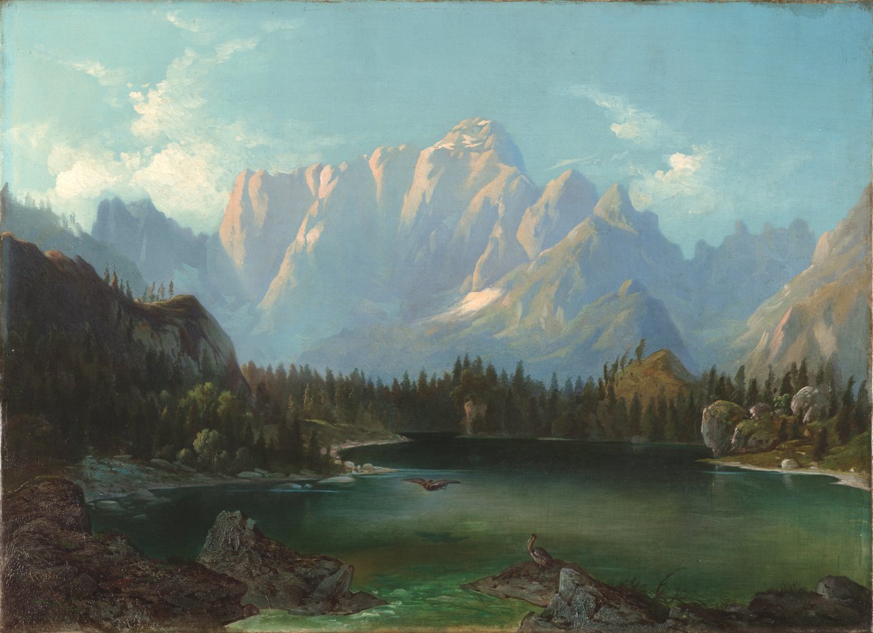 Lake under Mangart by Anton Karinger