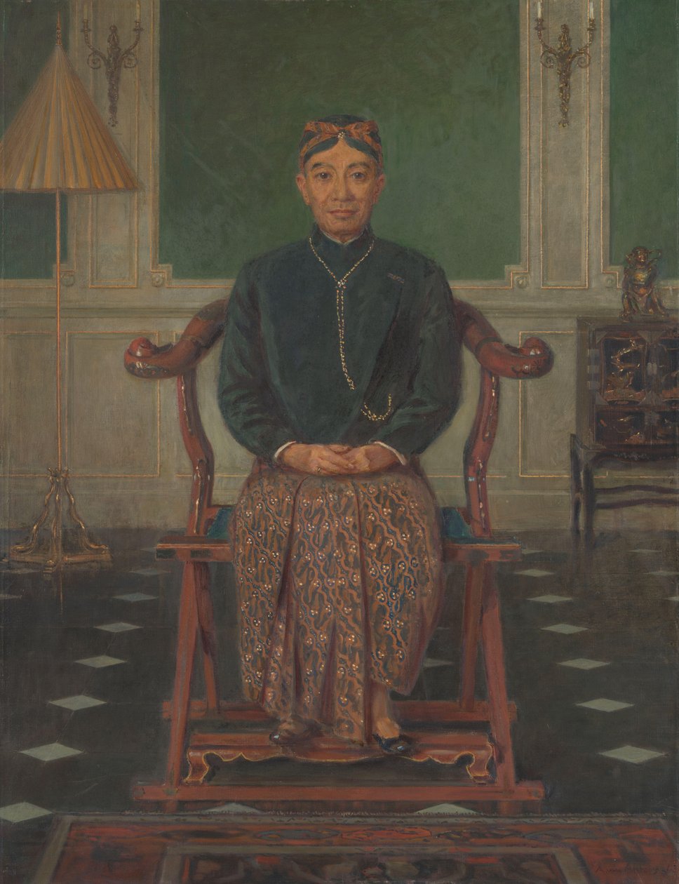 Portrait of Pangeran Ario Soejono, Minister without Portfolio in War Cabinet in London by Anton Abraham van Anrooy