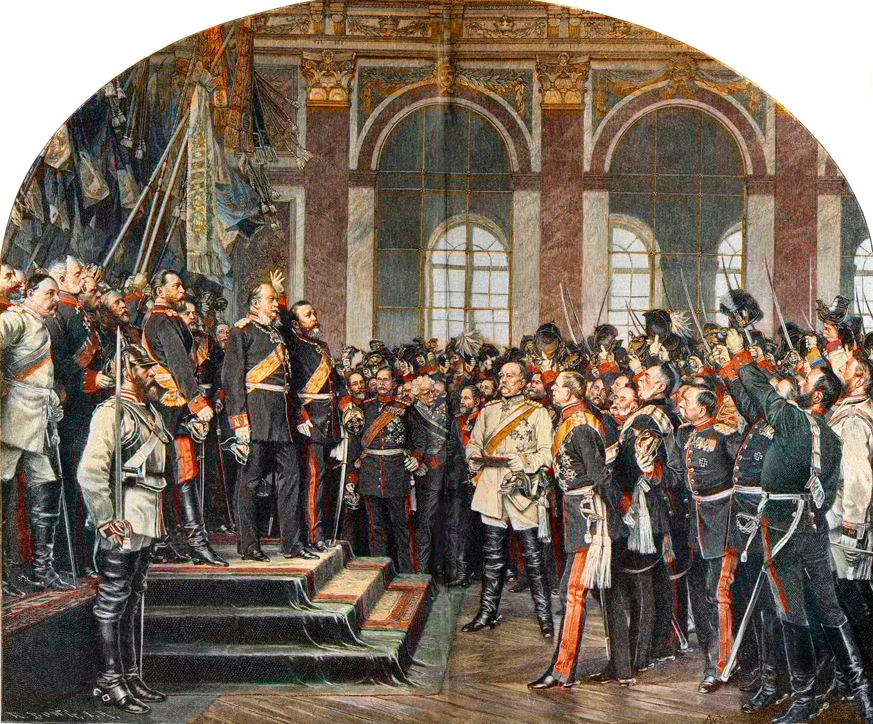 The Proclamation of the German Empire in the Galerie des Glaces at Versailles by Anton Alexander von (after) Werner