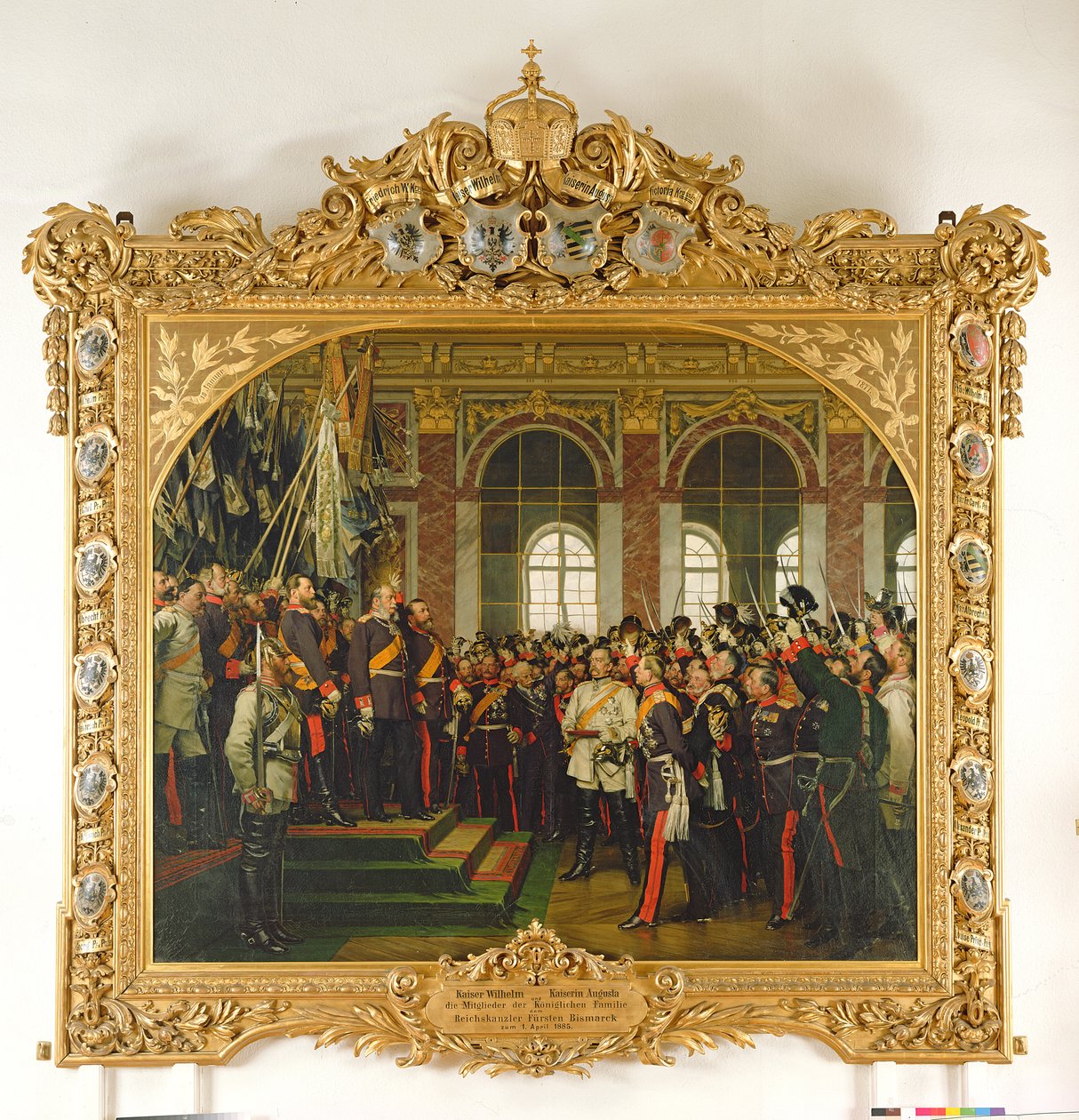 The Proclamation of Wilhelm as Kaiser of the New German Reich, in the Hall of Mirrors at Versailles on 18th January 1871, painted 1885 by Anton Alexander von Werner