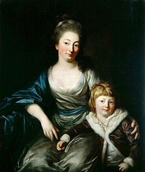 Johanna Amalie, Countess Senfft von Pilsach with her son Henry by Anton Graff