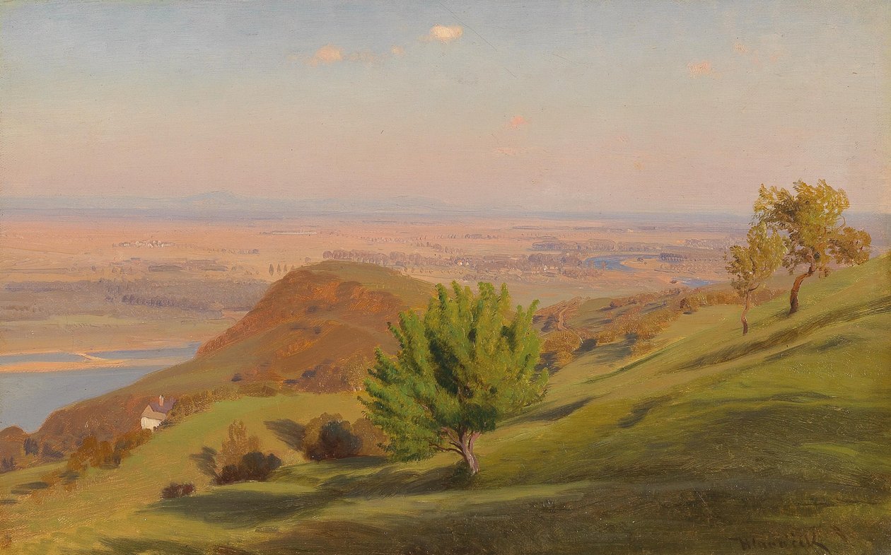 Danube Landscape Near Vienna by Anton Hlavacek