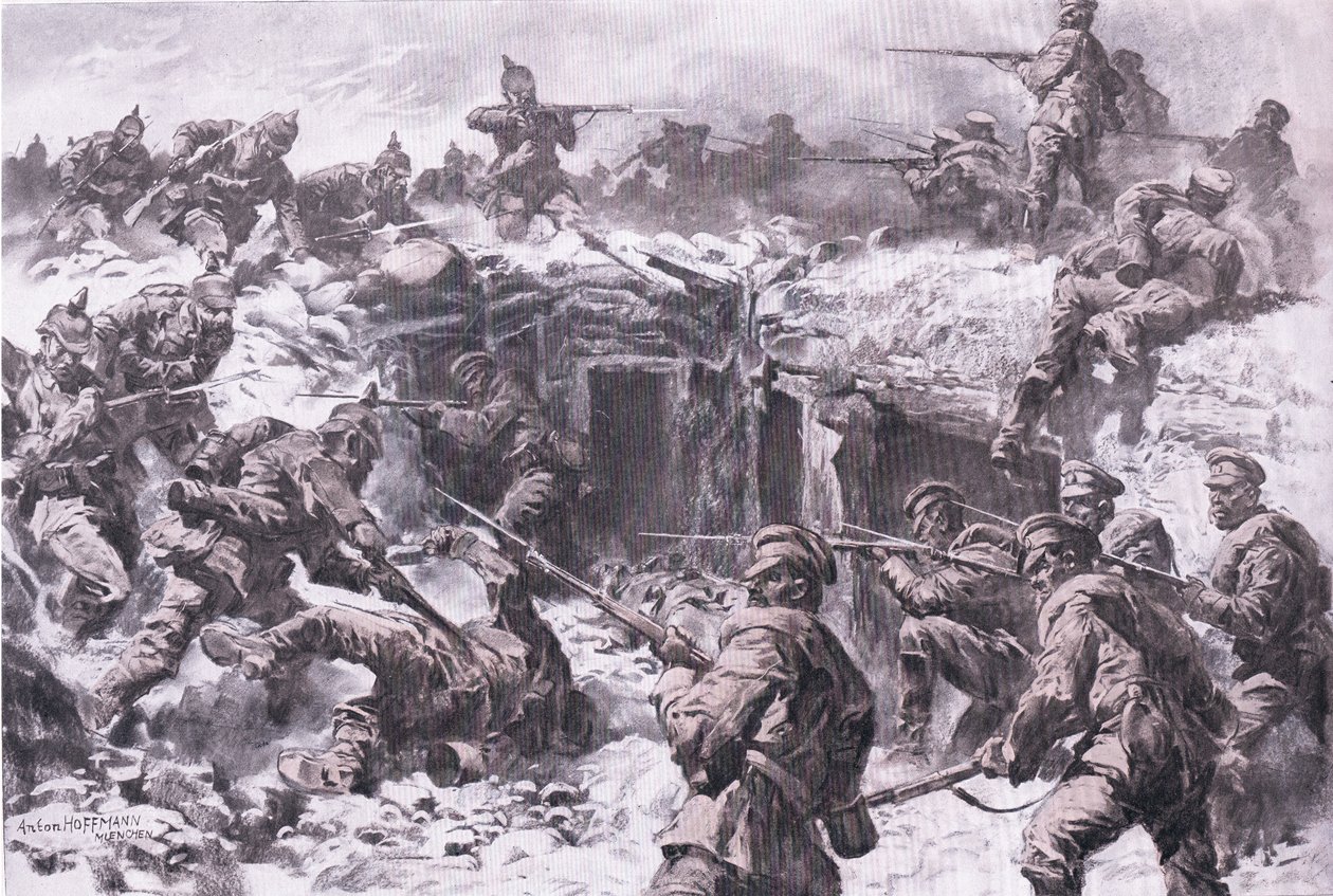 The Defeat of the Moscow Grenadier Corps by Silesian, Prussian and Imperial German Troops, from The Illustrated History of the World War 1914-1915 pub. by Union Berlagsefellfchaft by Anton Hoffman