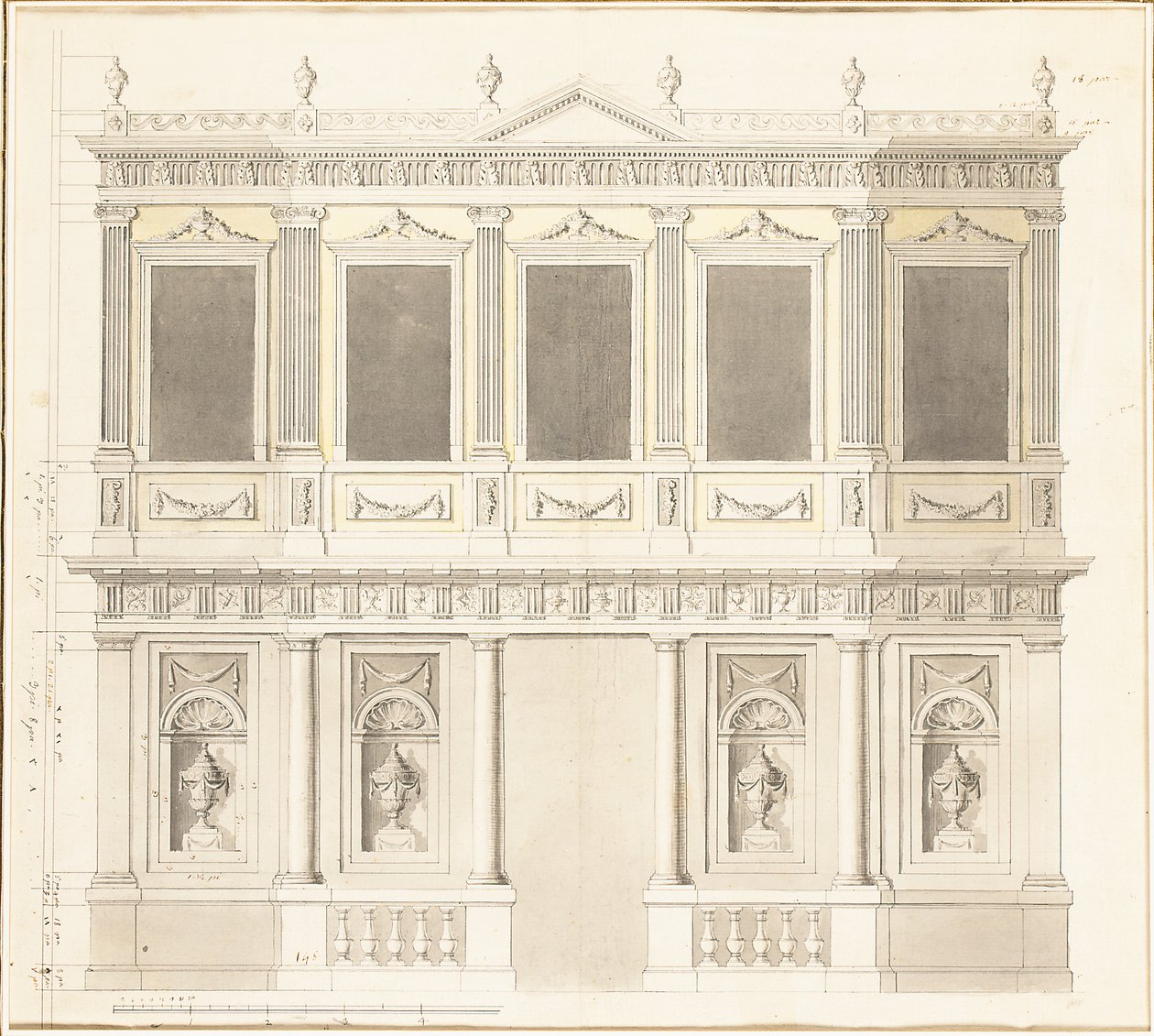 A pavilion elevation for the Sultana Hadigé palace at Defterdar Bournou by Anton Ignaz Melling