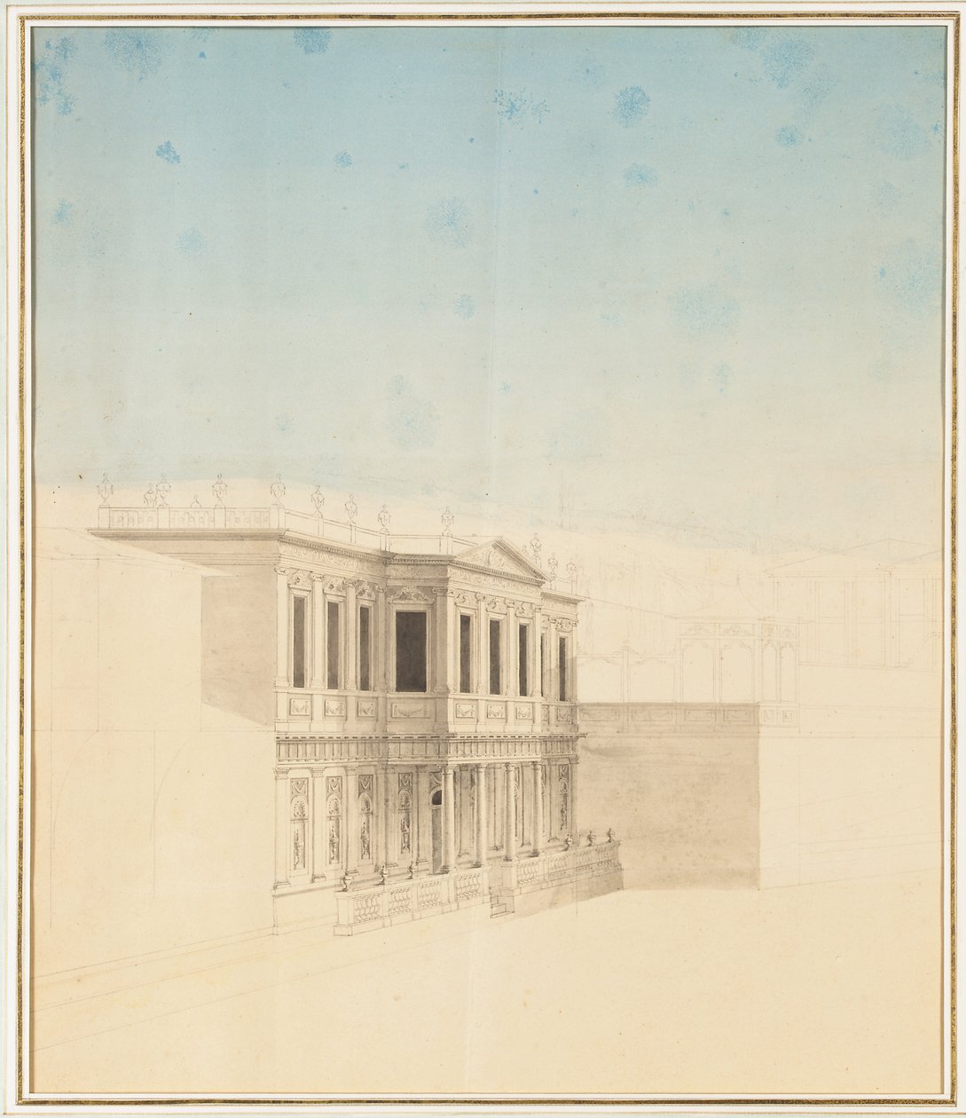 View of the Sultane Hadigé Pavilion at Defterdar Bournou by Anton Ignaz Melling