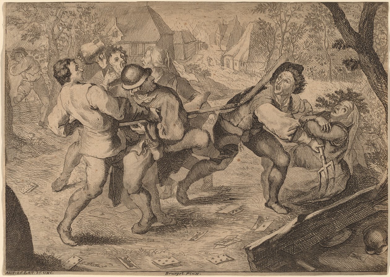 Peasants Fighting by Anton Joseph Prenner after Pieter Bruegel the Elder