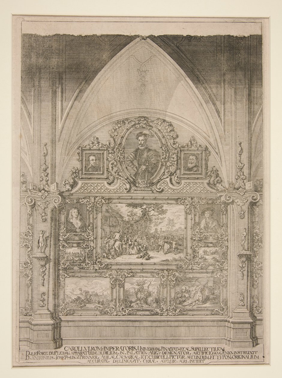 Interior Arched Niche Decorated with Portraits and Genre Scenes by Anton Joseph von Prenner