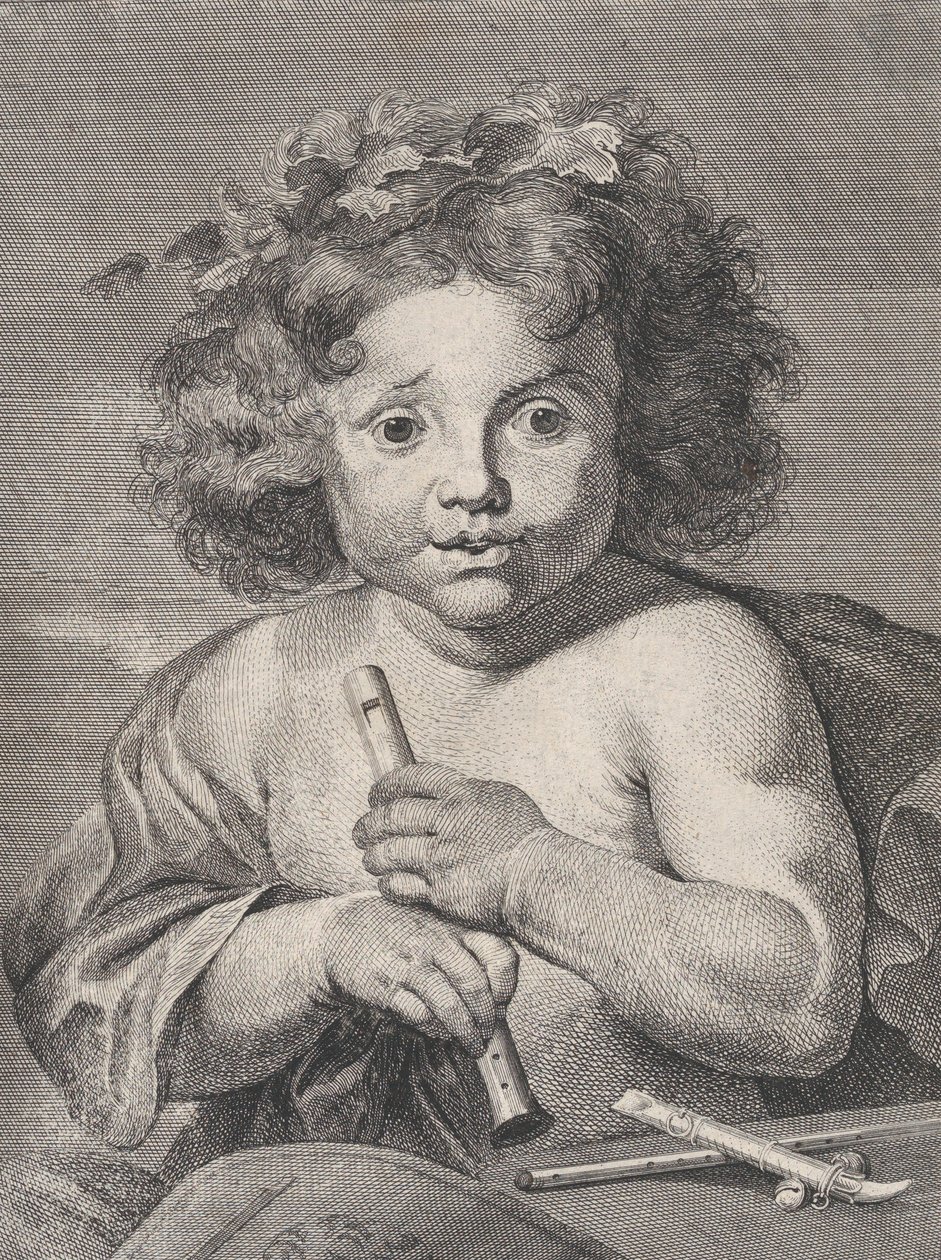 The Young Bacchus, Holding a Flute by Anton Joseph von Prenner