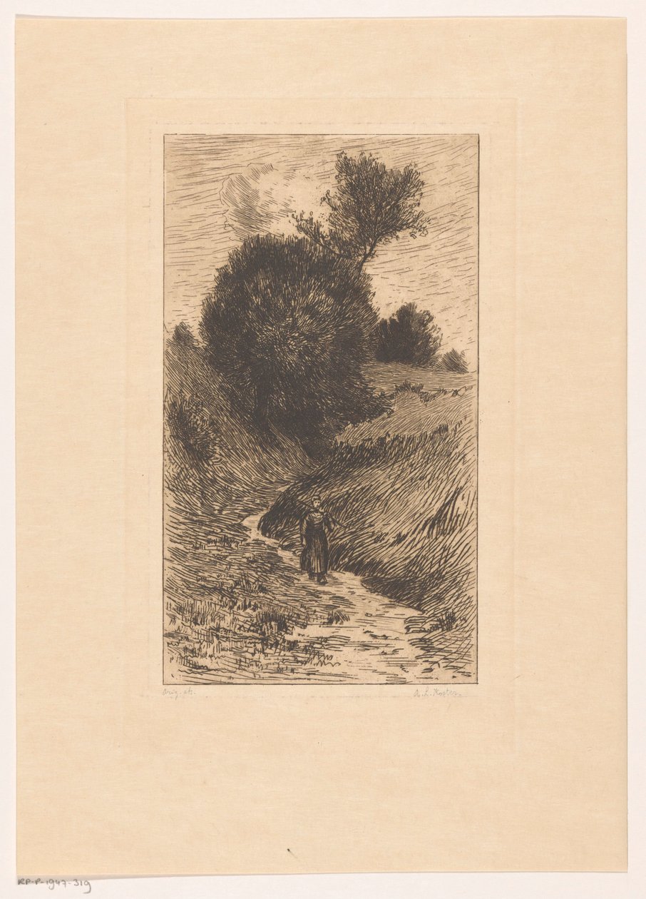 Woman on a Hollow Road by Anton L. Koster (signed by artist)