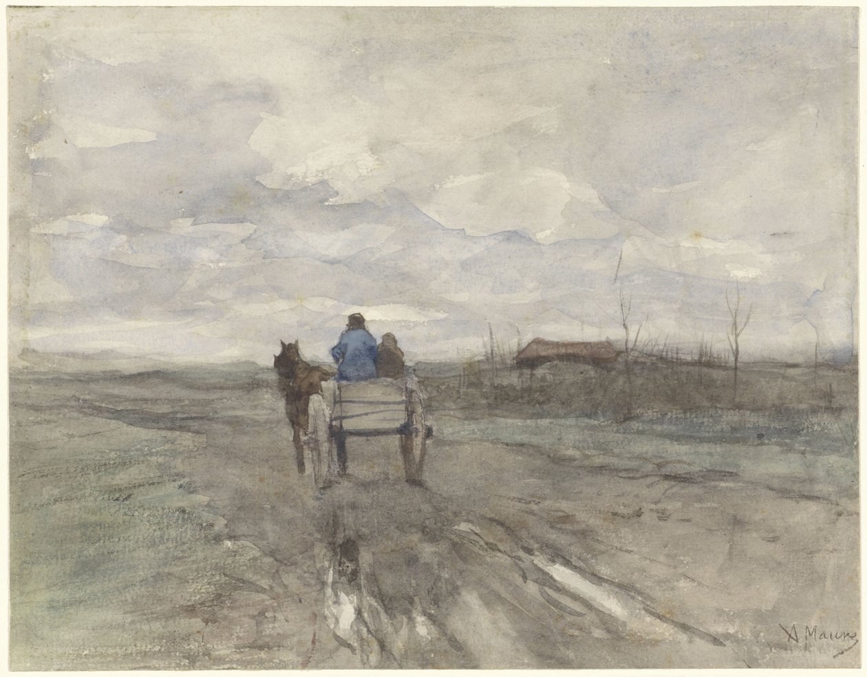 Farm Cart on a Country Road by Anton Mauve