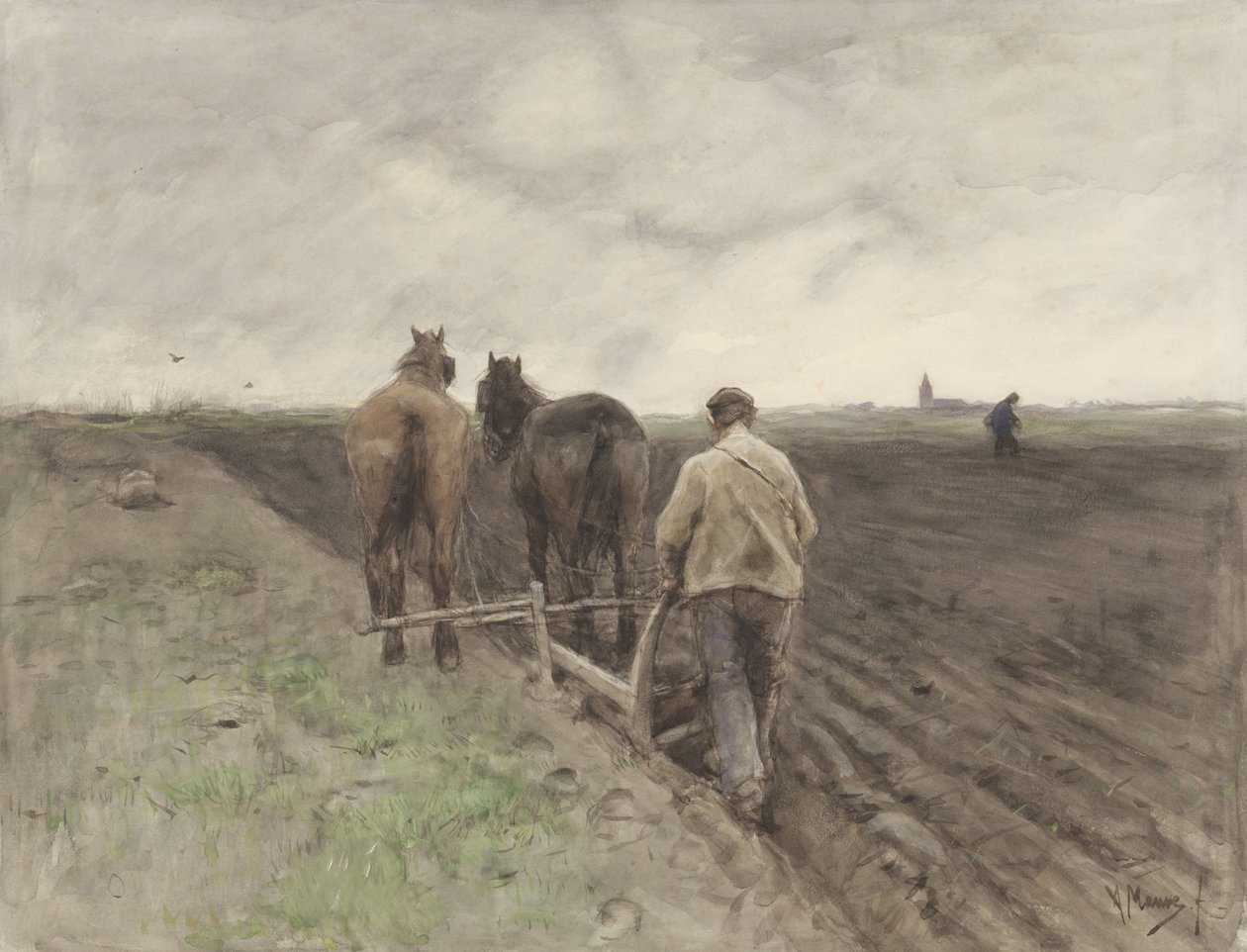 Farmer behind the Plough by Anton Mauve
