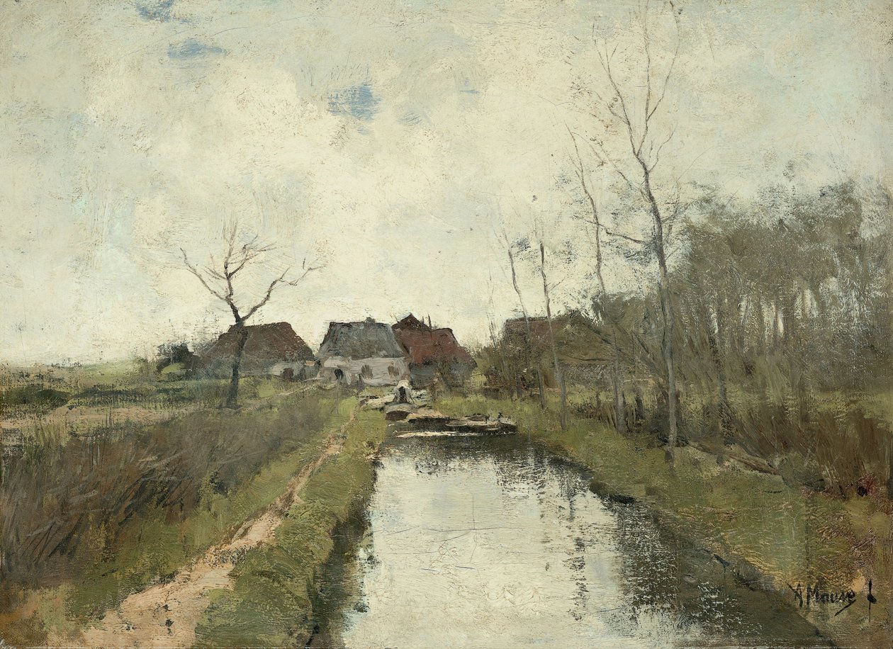 House on a Ditch by Anton Mauve
