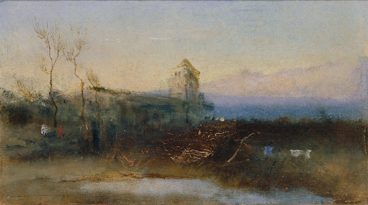 Landscape with Castle by Anton Romako
