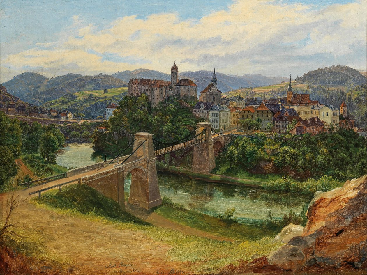 A View of the Town of Loket in the Czech Republic by Anton Schiffer