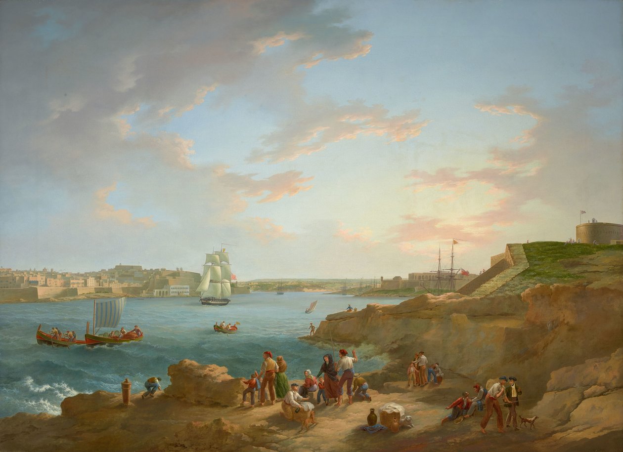 Malta Harbour (restored) by Anton Schranz