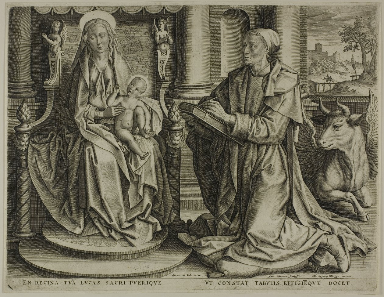 Saint Luke Painting the Virgin by Anton Wierix
