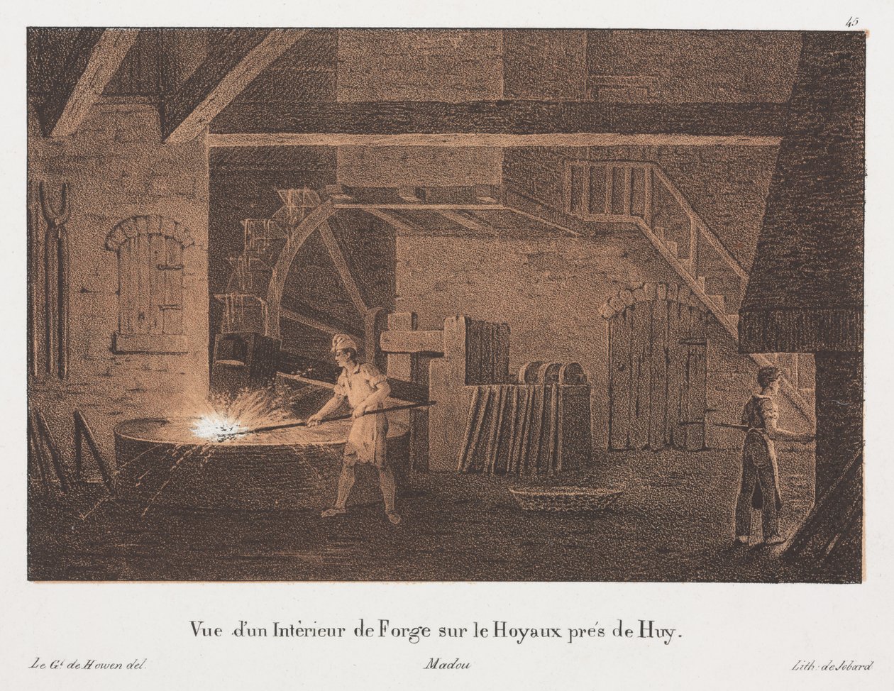 Interior of a Forge near Huy, Belgium by Anton de after Howen
