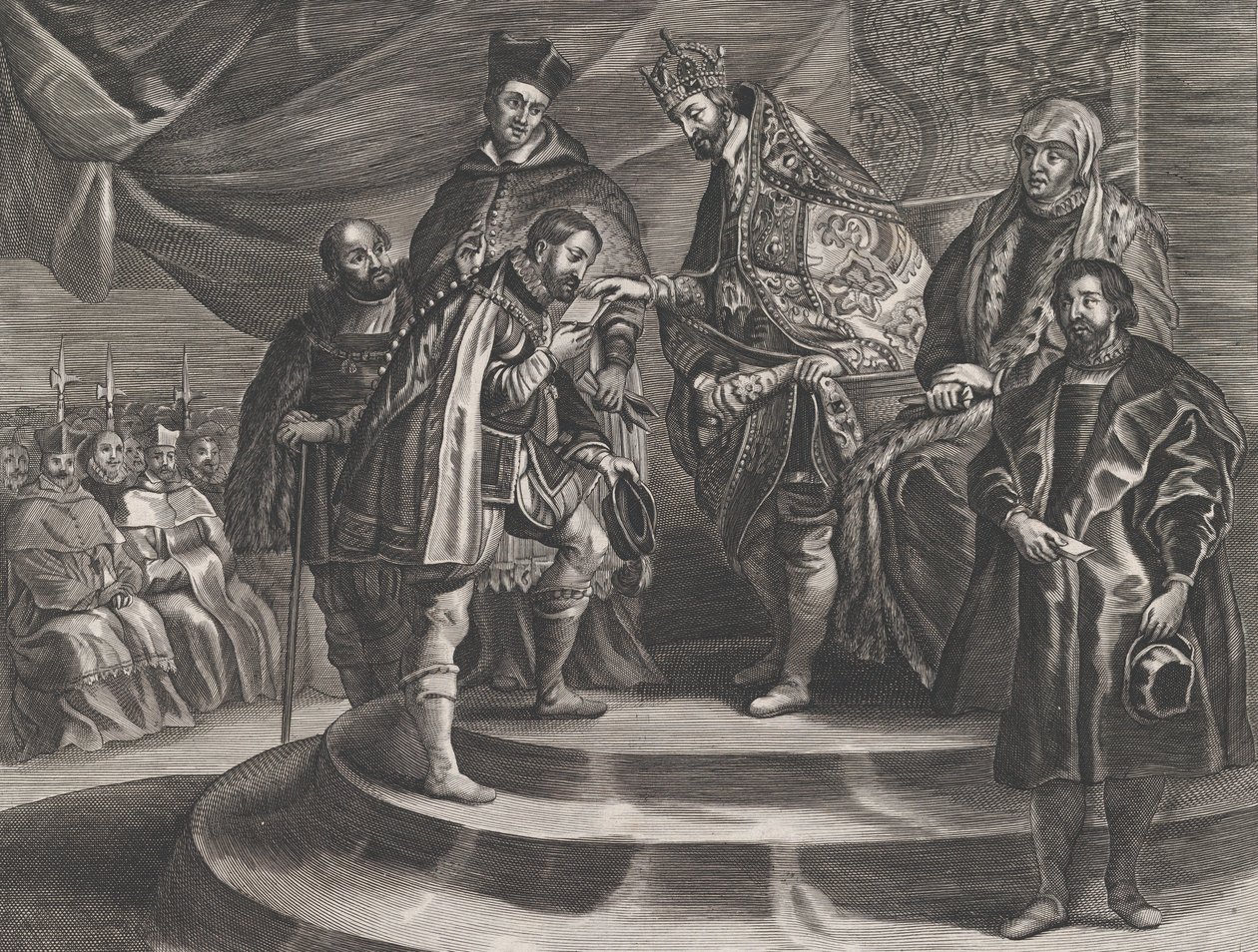 Philip Crowned King of Spain by His Father, Charles V, from Guillielmus Becanus