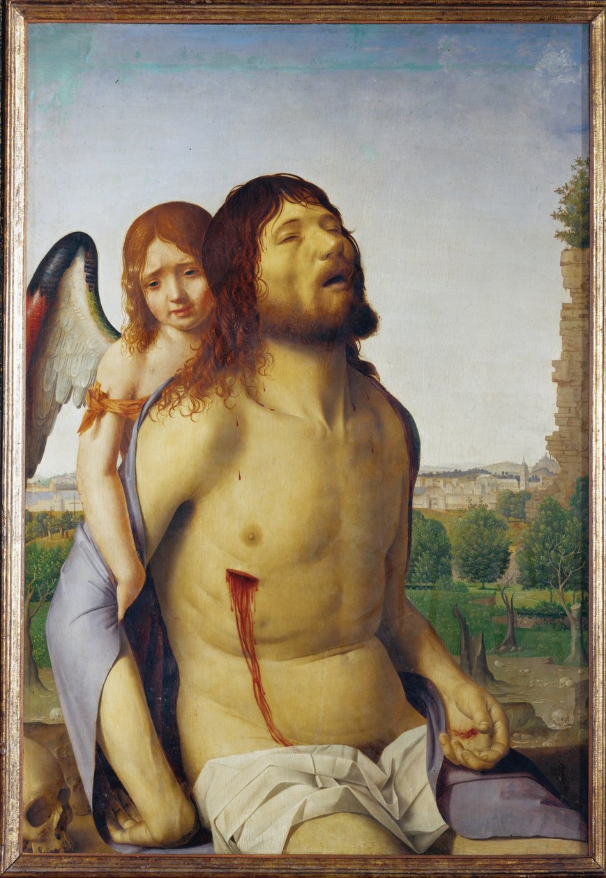 Dead Christ Supported by an Angel by Antonello da Messina