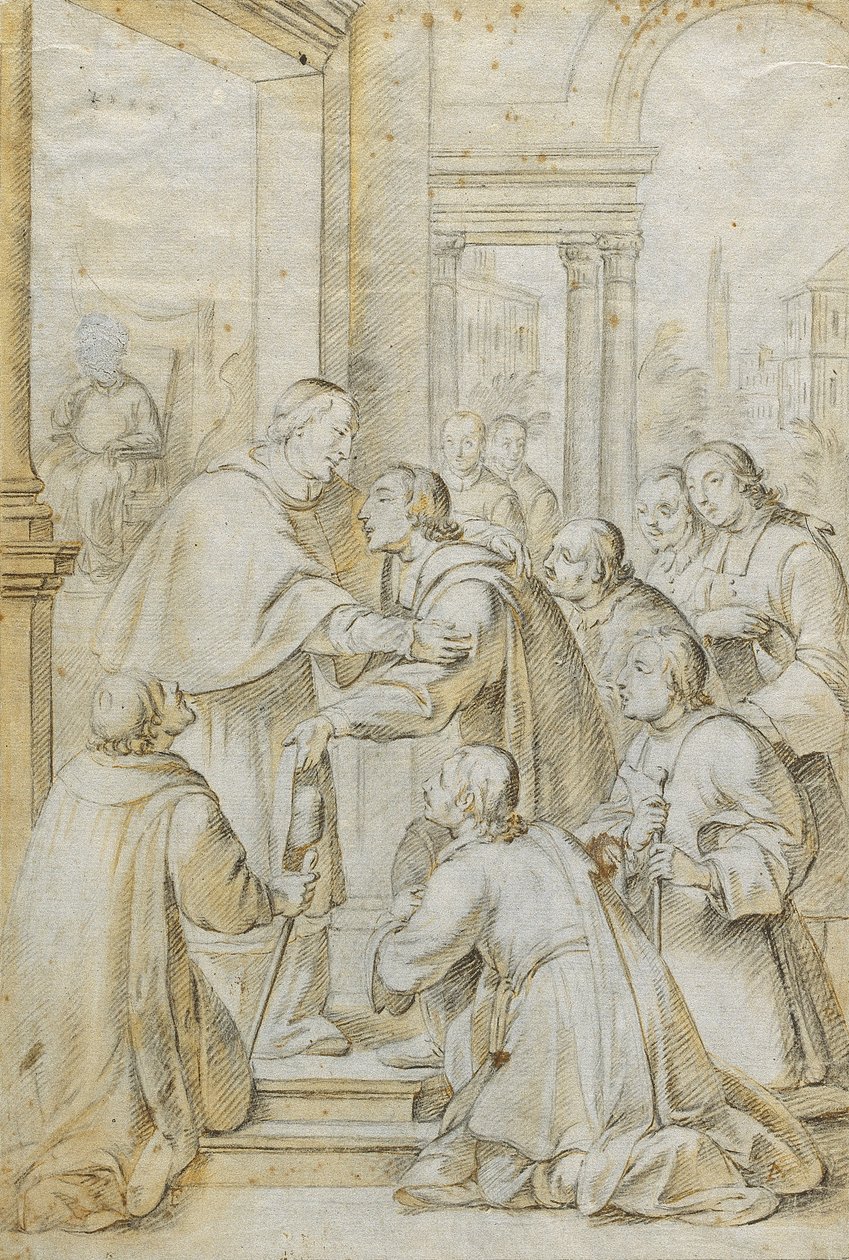 Saint Bruno Meets Bishop Hugh of Cologne by Antoni Viladomat