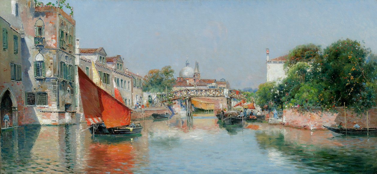 A Venetian Canal by Antonio Reyna Manescau