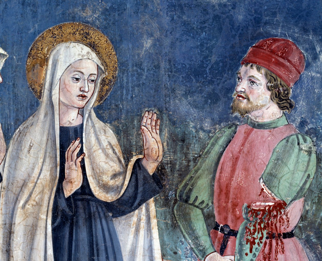 Life of St. Francesca Romana: On Her Return of St. John Lateran, the Saint Heals a Man with a Cut Arm (detail) by Antoniazzo Romano