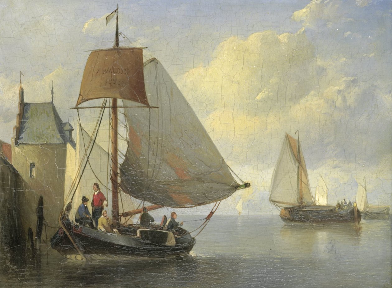 River View with a Watchtower Inspired by the Camperveer Tower in Veere by Antonie Waldorp