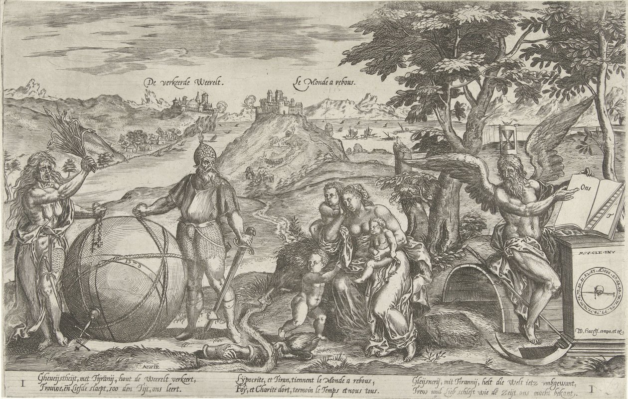 The Upside-Down World, 1579 (series title) by Antonie Wierix (II)