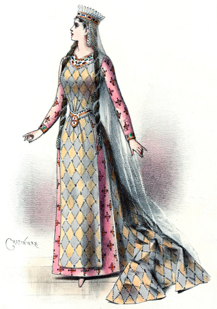 Massenet - Esclarmonde - Sibyl Sanderson, role of Esclarmonde, Act 1 Scene 2 - Antonin-Marie Chatinière, 1889 by Antonin Marie Chatiniere