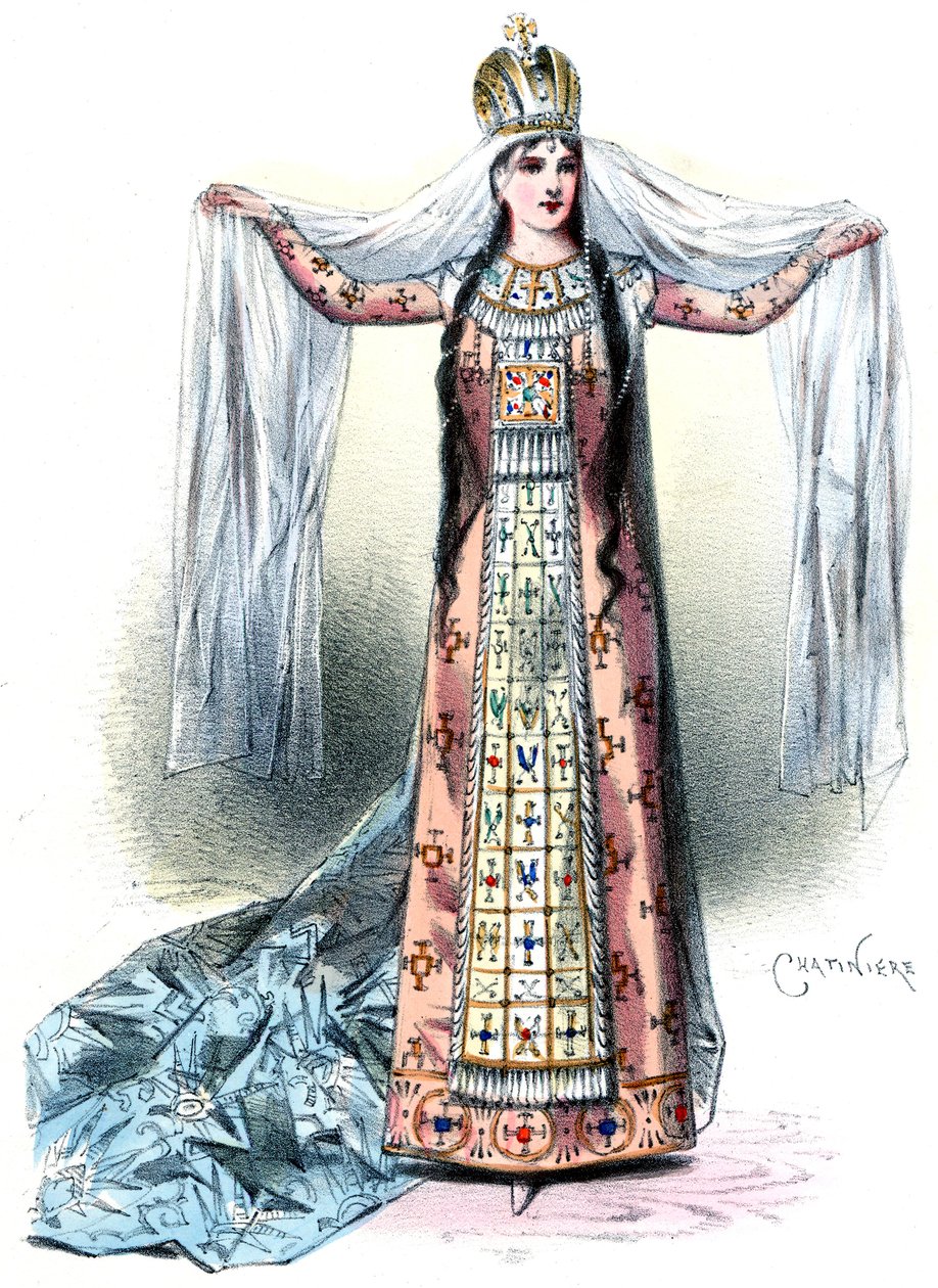 Massenet - Esclarmonde - Sibyl Sanderson, role of Esclarmonde, Prologue Scene 1 - Antonin-Marie Chatinière, 1889 by Antonin Marie Chatiniere