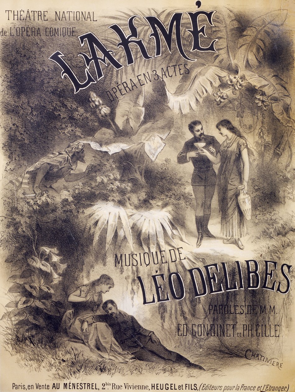 Poster for Lakme, Opera with Libretto by Edmond Gondinet and Philippe Gille, Music by Leo Delibes, Theatre National de l