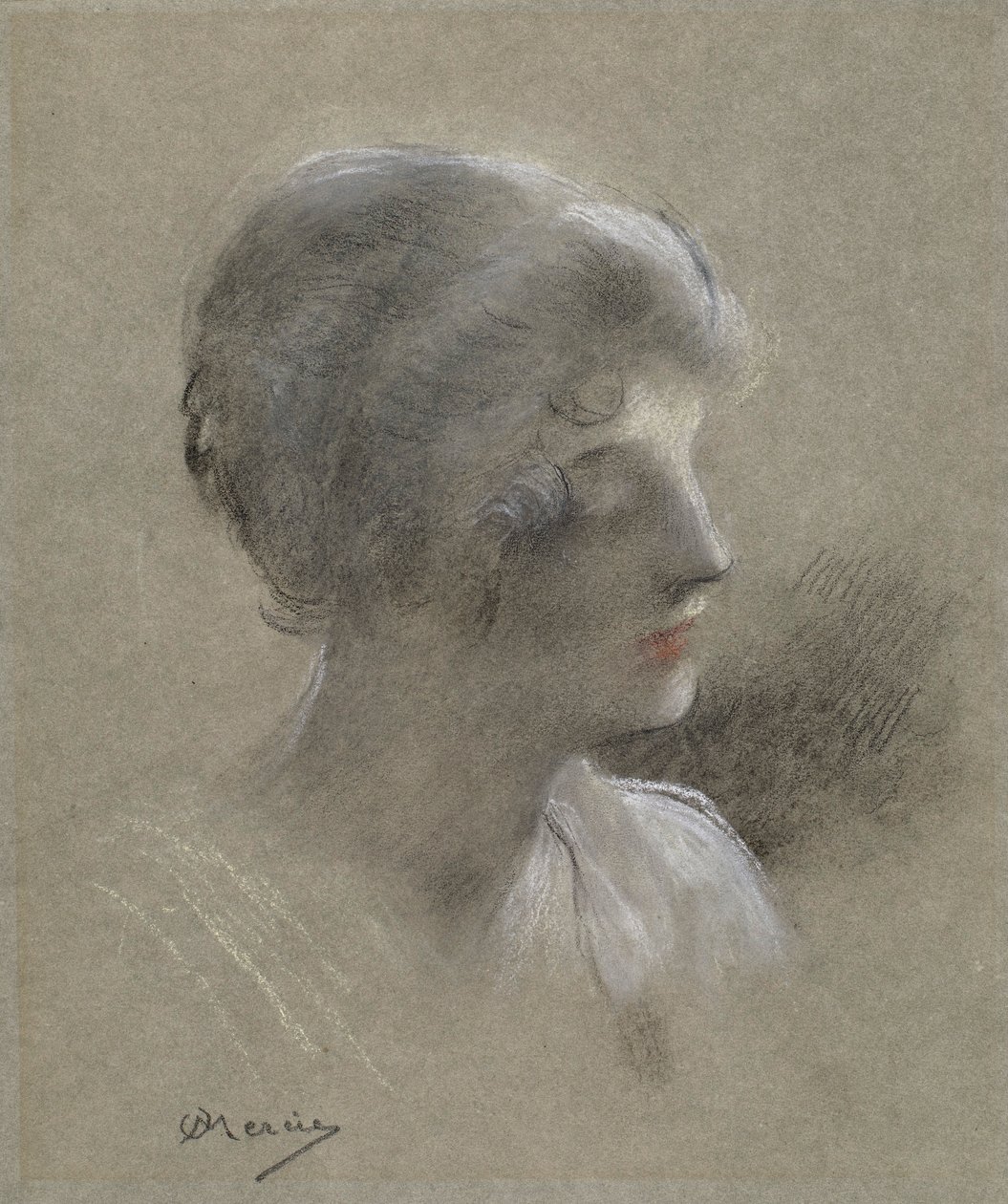 Head of a Young Lady by Antonin Mercié