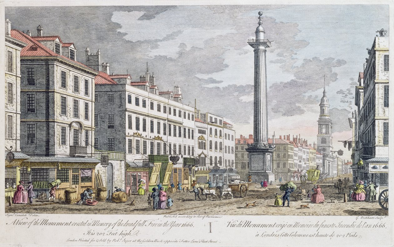 Monument erected in Memory of the Fire of London by Giovanni Antonio Canal