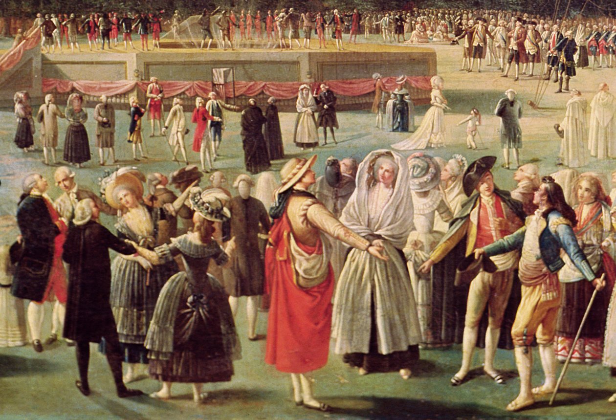 The Ascent of the Montgolfier Balloon at Aranjuez (detail) by Antonio Carnicero