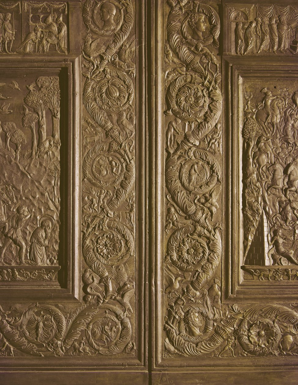 Detail from the central door of the basilica, decorated 1439-45 by Antonio Filarete
