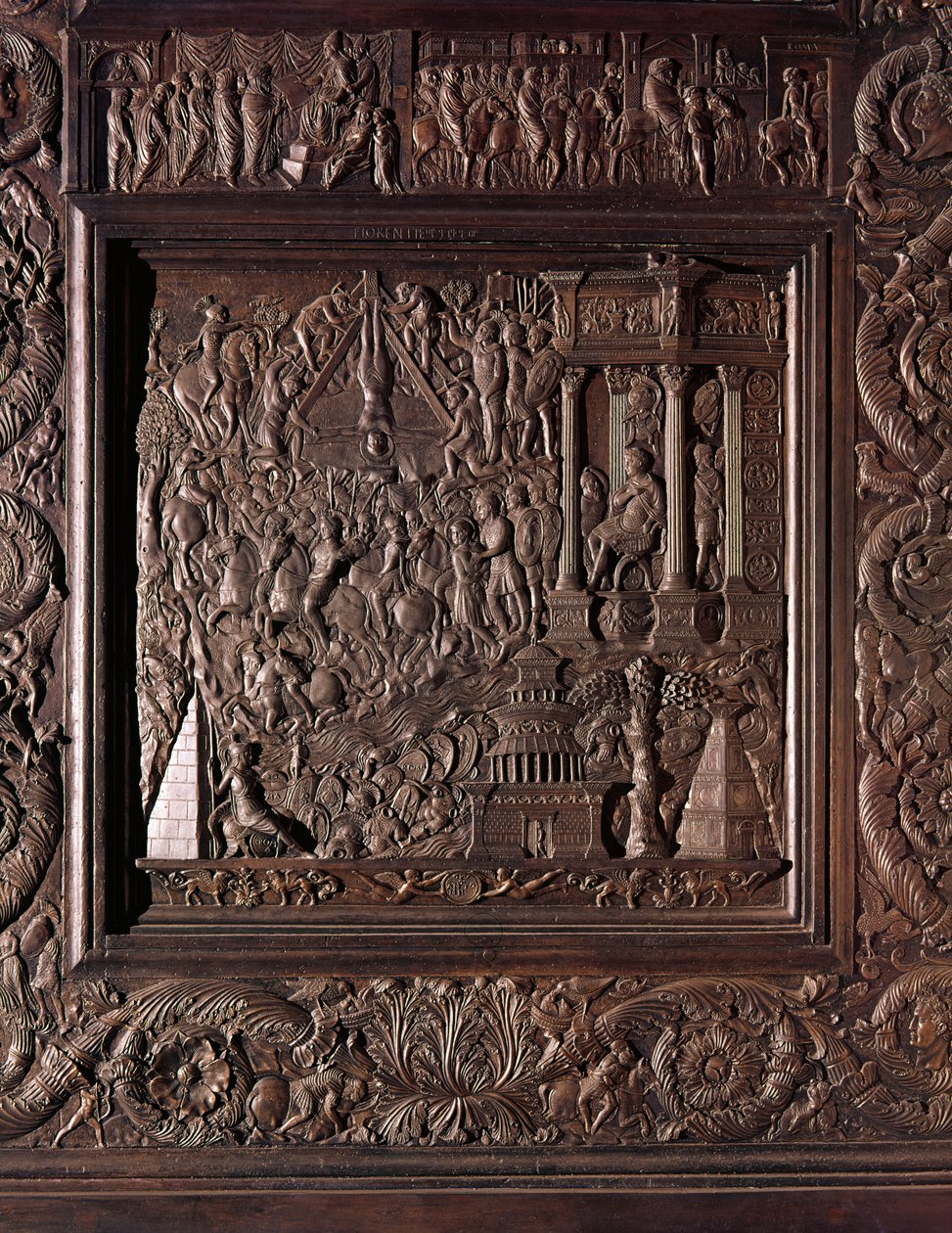 Martyrdom of St. Peter, (detail) from the central door of the basilica, decorated 1439-45 by Antonio Filarete
