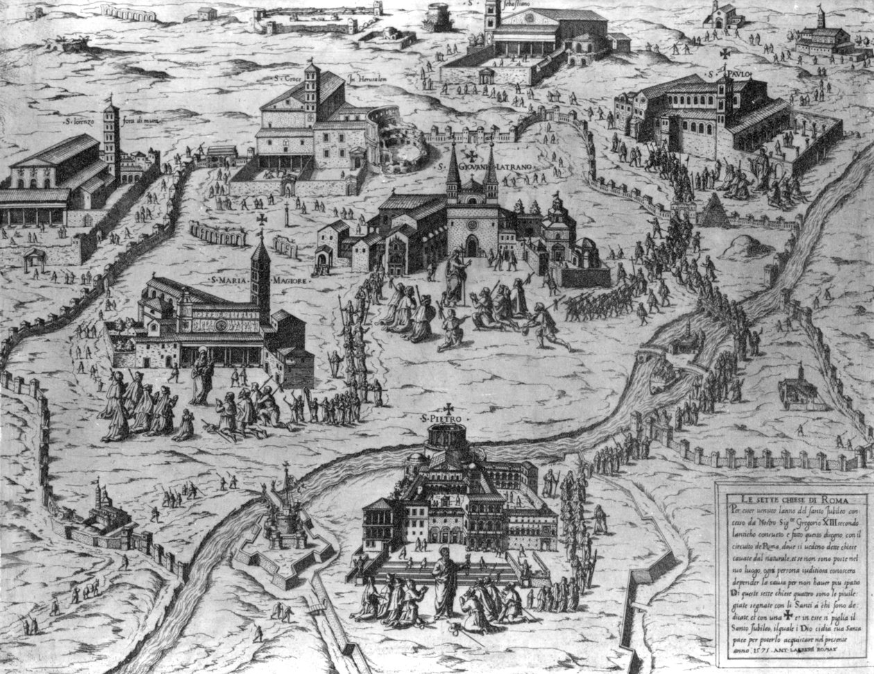 The Seven Churches of Rome, 1575 by Antonio Lafreri